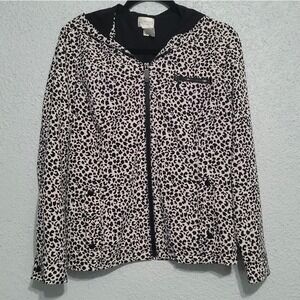 Zenergy by Chico's Womens  Leopard Print Zip Up Jacket Size 1 Gym Fitness Sporty